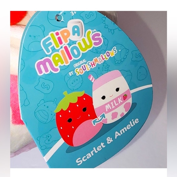 NWT FlipAMallows Scarlet the Strawberry and Amelie the Milk - Picture 4 of 4